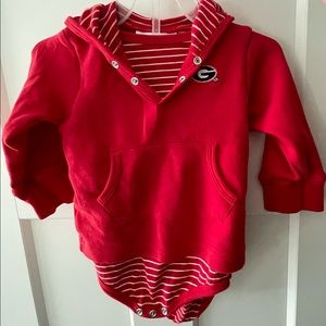 Unisex University of Georgia UGA 18M Hooded Onesie
